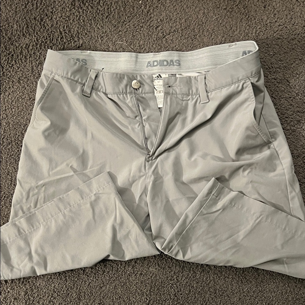 Adidas Light Gray Relaxed Fit Trousers Golf